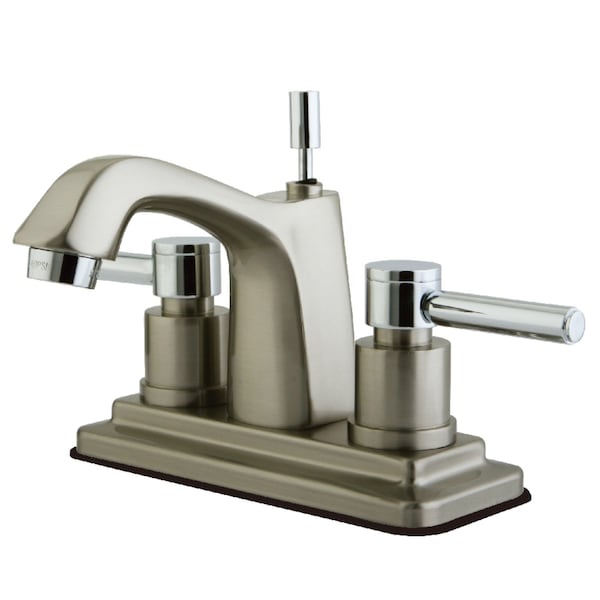 KS8647DL 4" Centerset Bathroom Faucet, Brushed Nickel/Polished Chrome